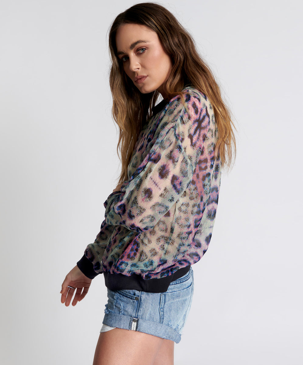 Products COLLISION CHIFFON LONGSLEEVE TOP