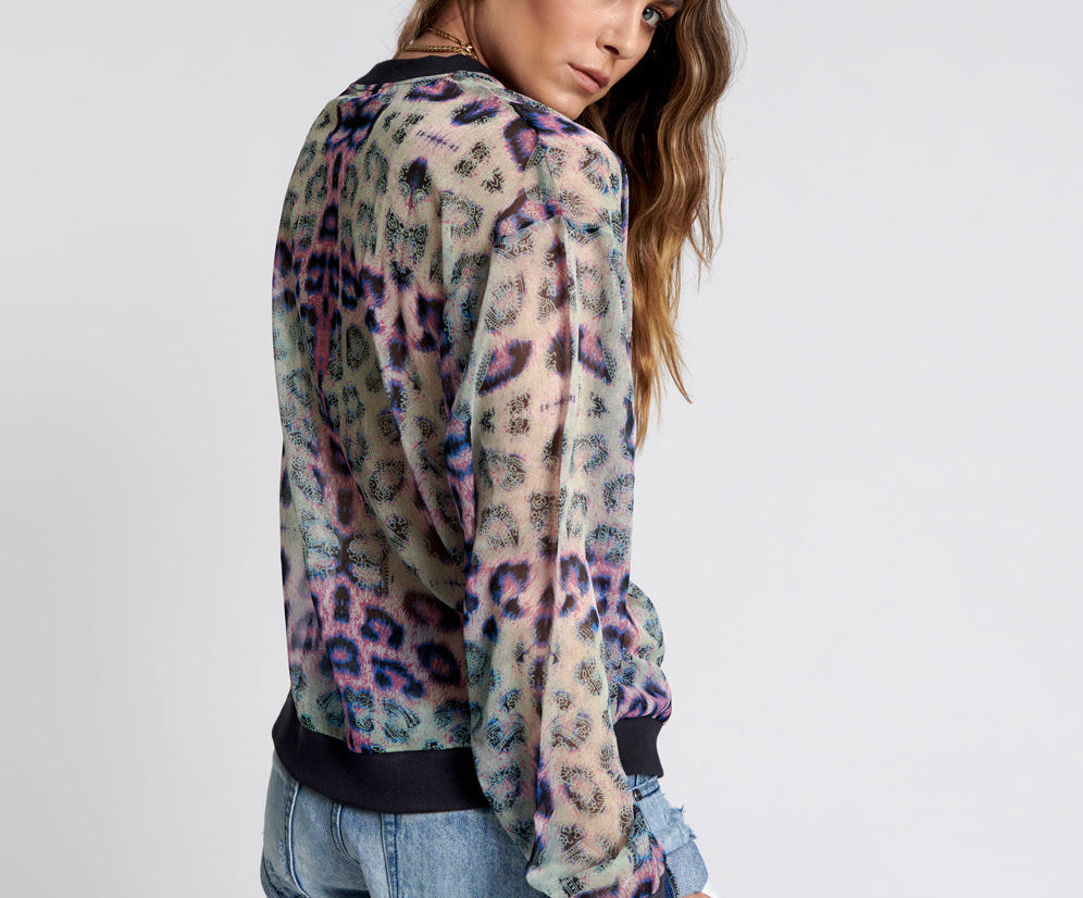 COLLISION CHIFFON LONGSLEEVE TOP