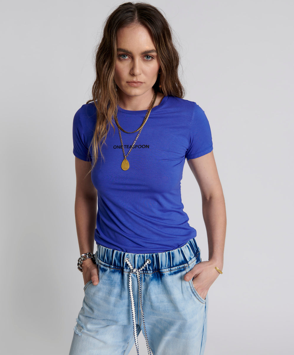 Last Stock VIOLET LOGO FITTED TEE
