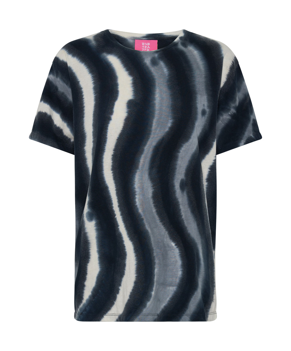 Last Stock SOLAR STORM HAND PRINTED ORGANIC CREW TEE