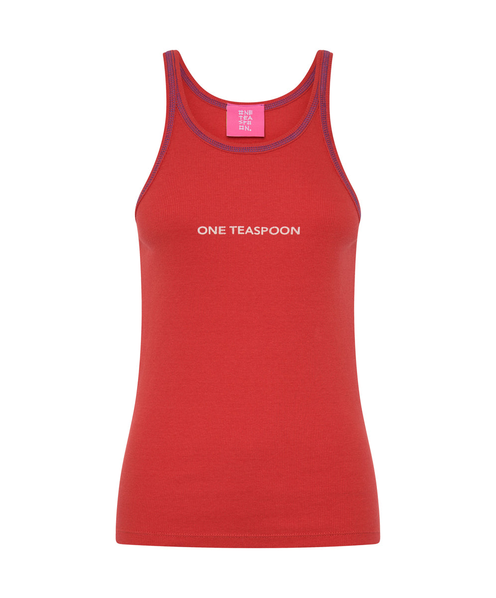 Last Stock RED ONE TEASPOON LOGO SINGLET