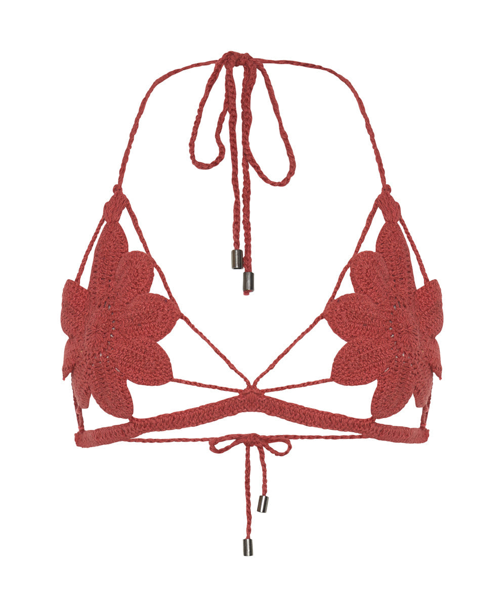 Desert Flower Hand Crochet Bralette - Terracotta