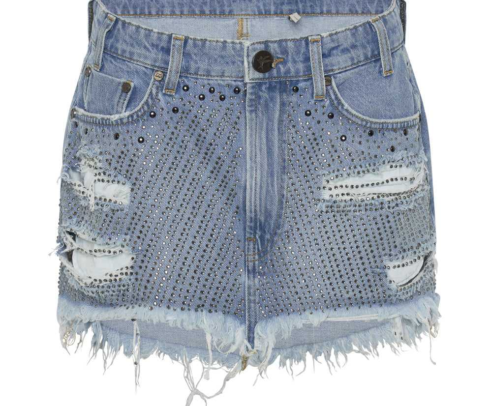 DESERT JEWEL JUNKYARD RELAXED DENIM MINI SKIRT