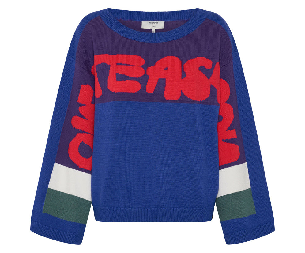 COLLEGE GRAFFITI KNIT SWEATER