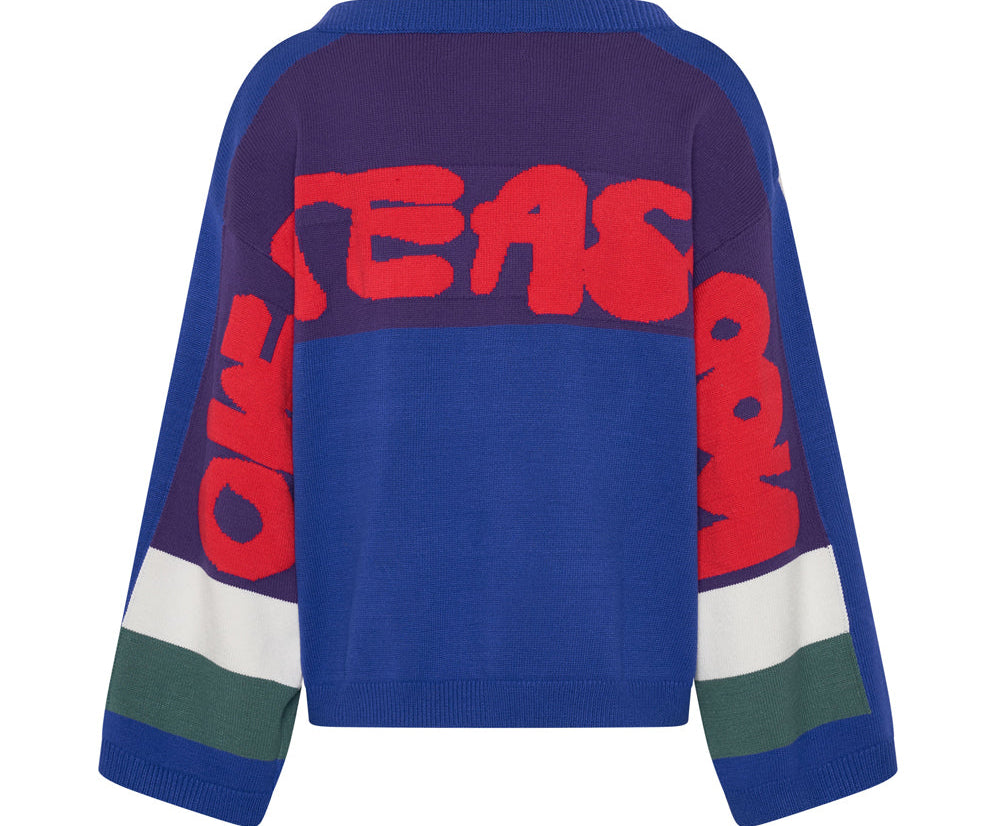 COLLEGE GRAFFITI KNIT SWEATER