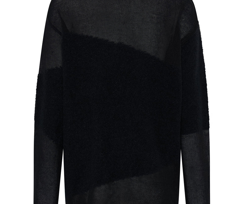 SHATTERED CREW KNIT SWEATER BLACK