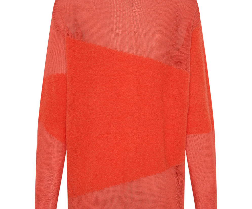 Shattered Crew Knit Sweater - Orange