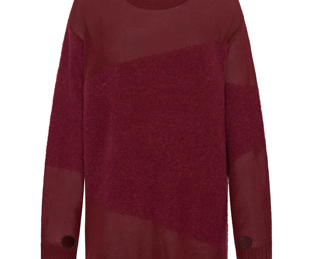 SHATTERED CREW KNIT SWEATER RED