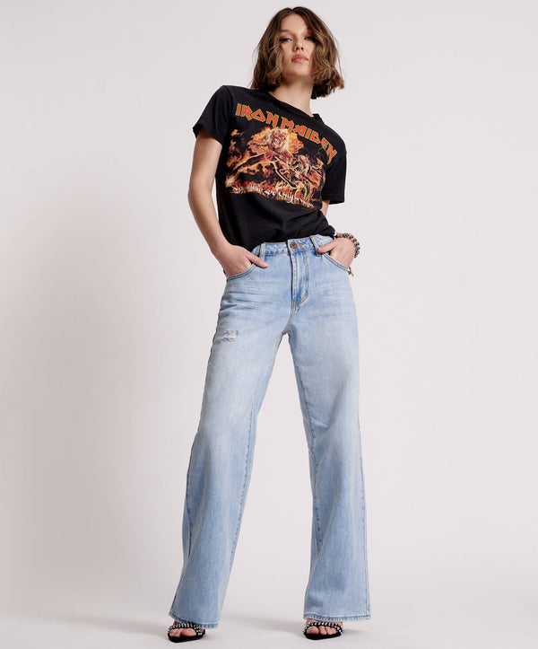 HENDRIXE JACKSONS MID WAIST WIDE LEG JEANS