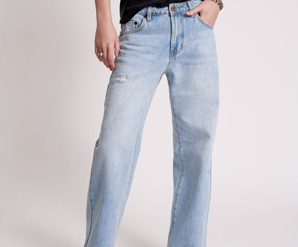 HENDRIXE JACKSONS MID WAIST WIDE LEG JEANS