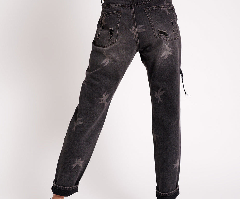 1982S High Waist Balloon Denim Jeans - Black