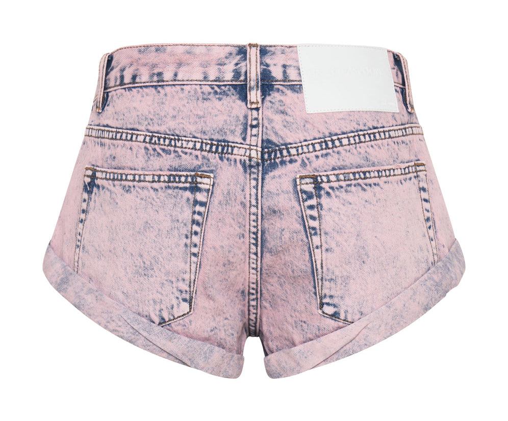 Bandits Low Waist Denim Shorts - Washed Pink