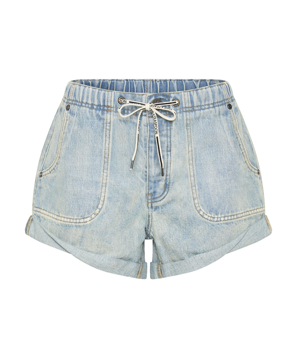 Products KANSAS BLUE SHABBY BANDIT DRAWSTRING BOYFRIEND SHORTS