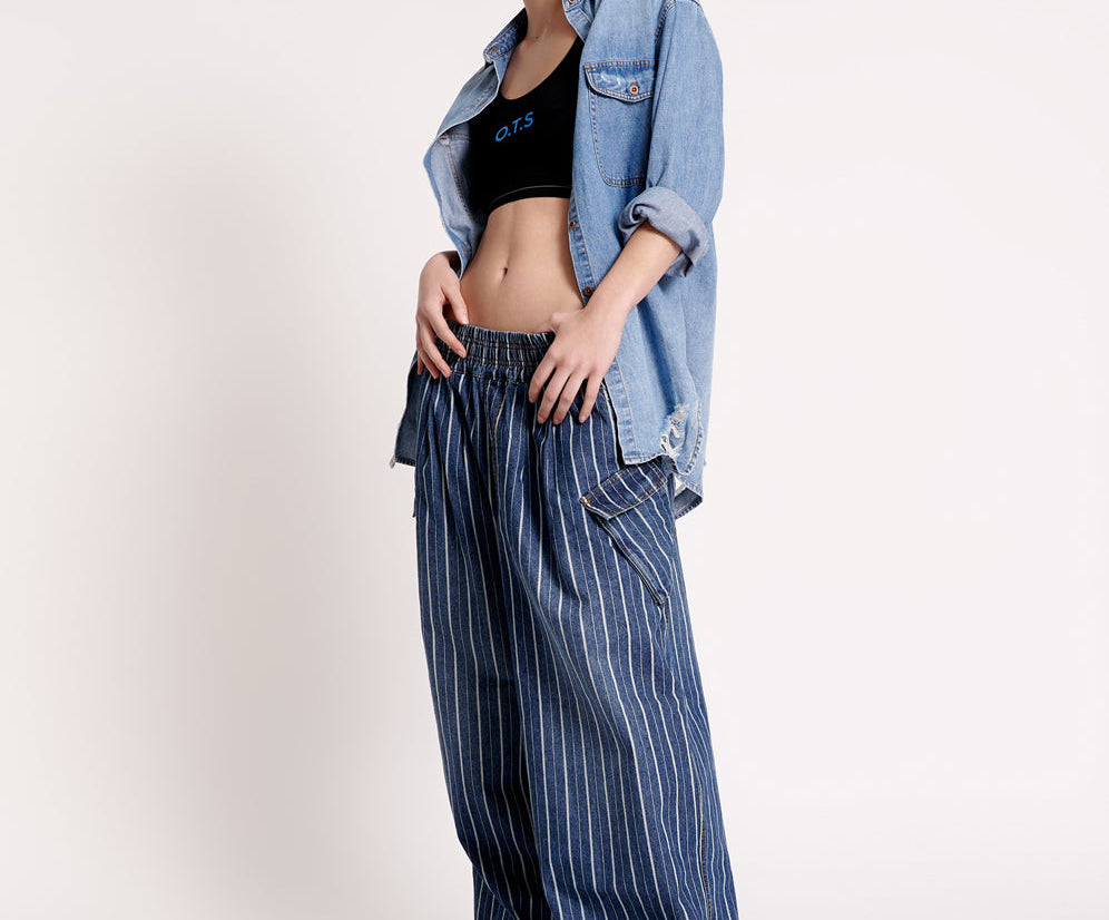 LE STRIPE PARACHUTE PANTS