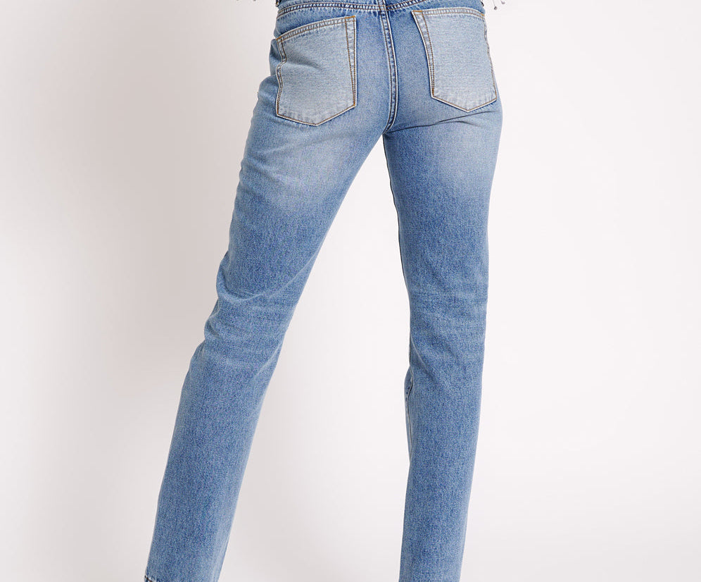 TEXAS BLUE TRUCKERS MID RISE STRAIGHT LEG JEANS