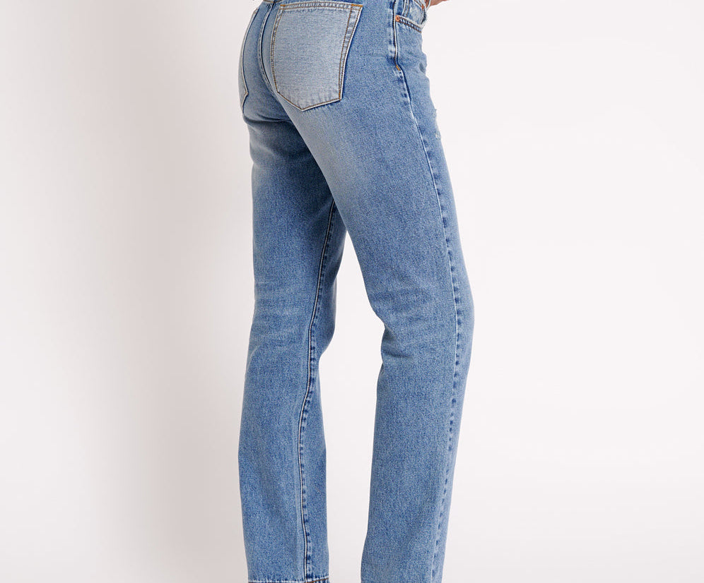 TEXAS BLUE TRUCKERS MID RISE STRAIGHT LEG JEANS