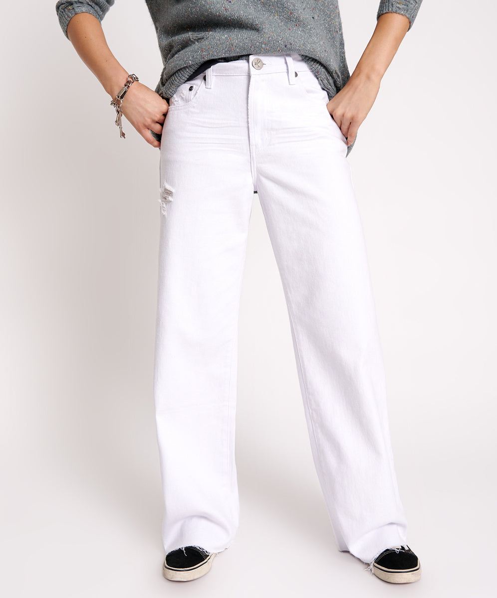 Products FRESH WHITE JACKSON MID WAIST WIDE LEG JEANS