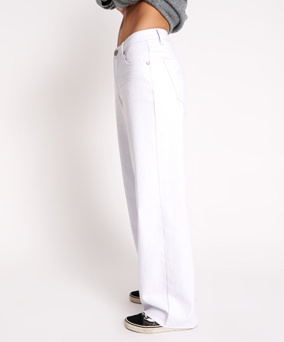 Fresh White Jackson Mid Waist Wide Leg Jeans | One Teaspoon Fresh White Jackson Mid Waist Wide Leg Jeans | One Teaspoon