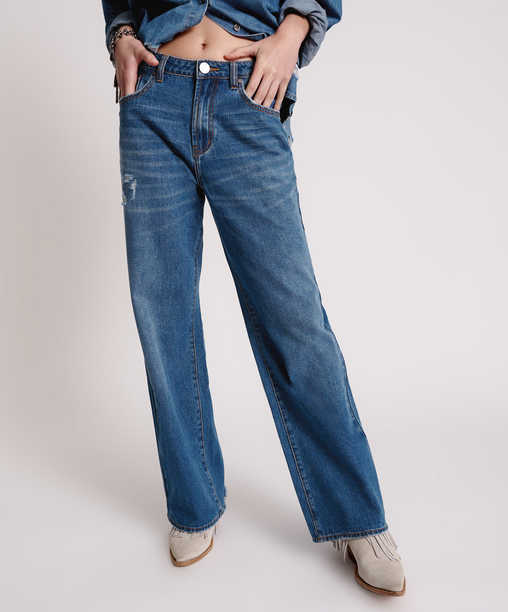 Products BAY BLUE JACKSON MID WAIST WIDE LEG JEANS