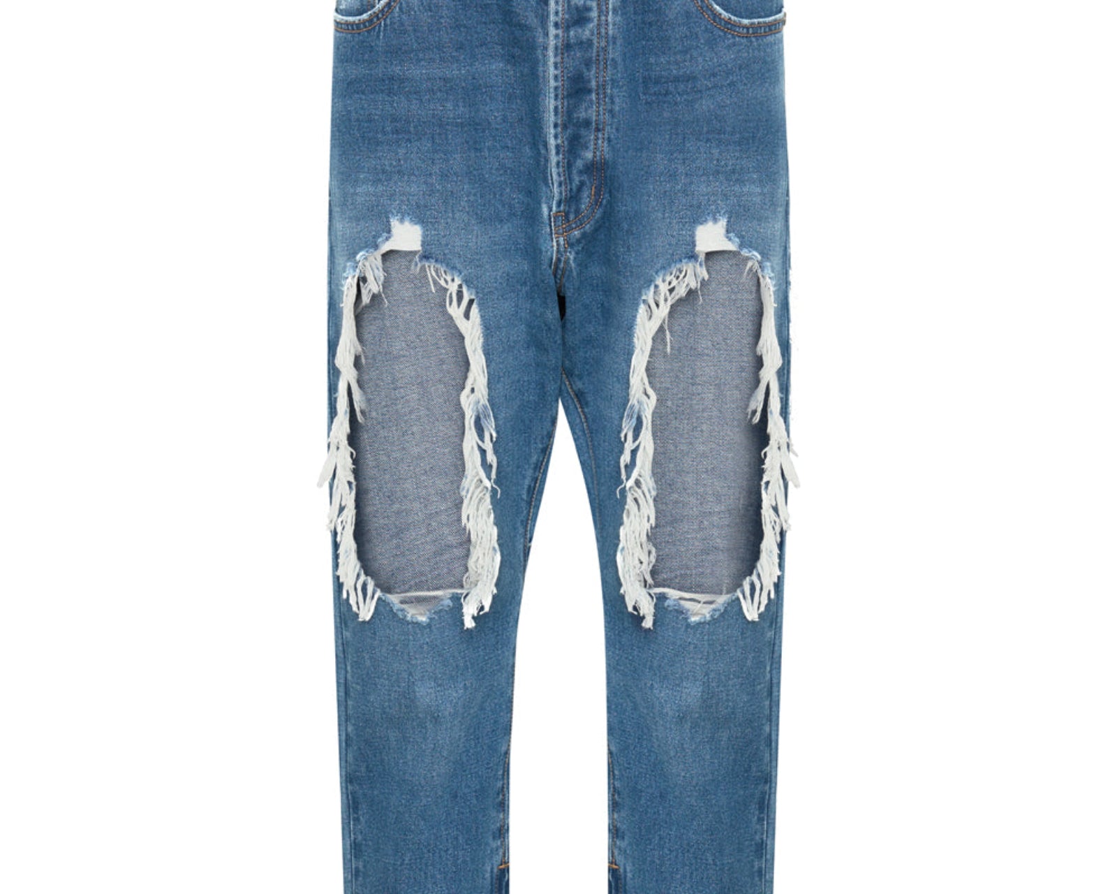Kingpins Low Waist Cropped Boyfriend Denim Jeans - Bay Blue