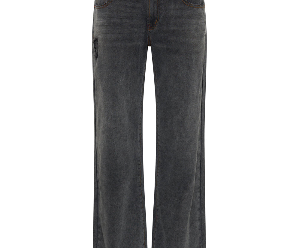 RECYCLED BLACK LOWRIDER WIDE LEG JEANS