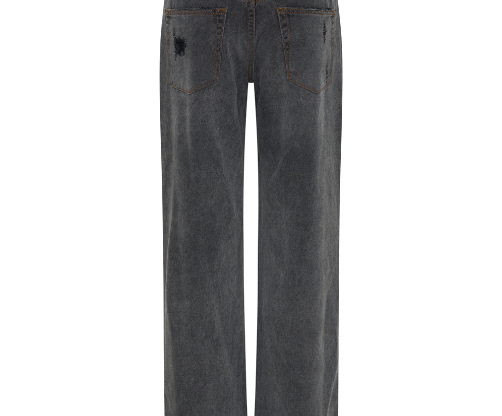 RECYCLED BLACK LOWRIDER WIDE LEG JEANS