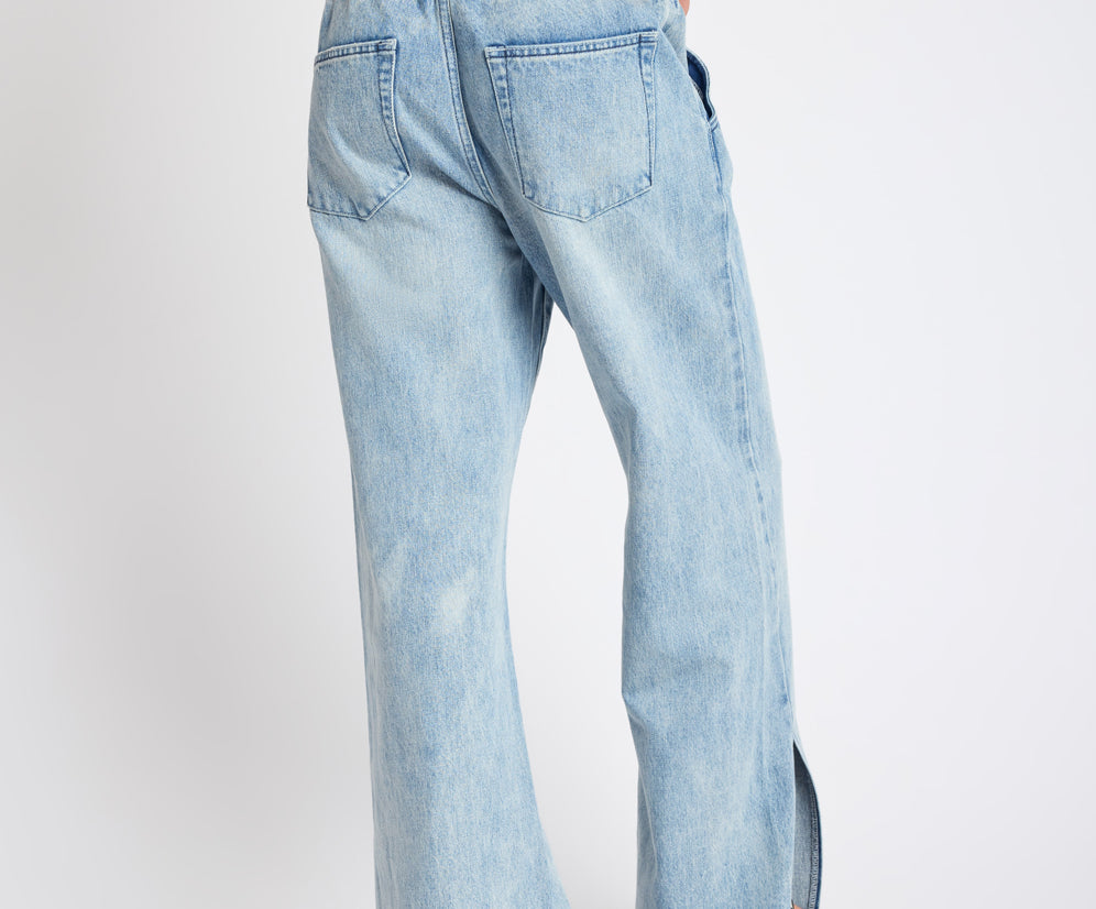 Roadhouse Wide Leg Drawstring Denim Jeans - Salty Dog