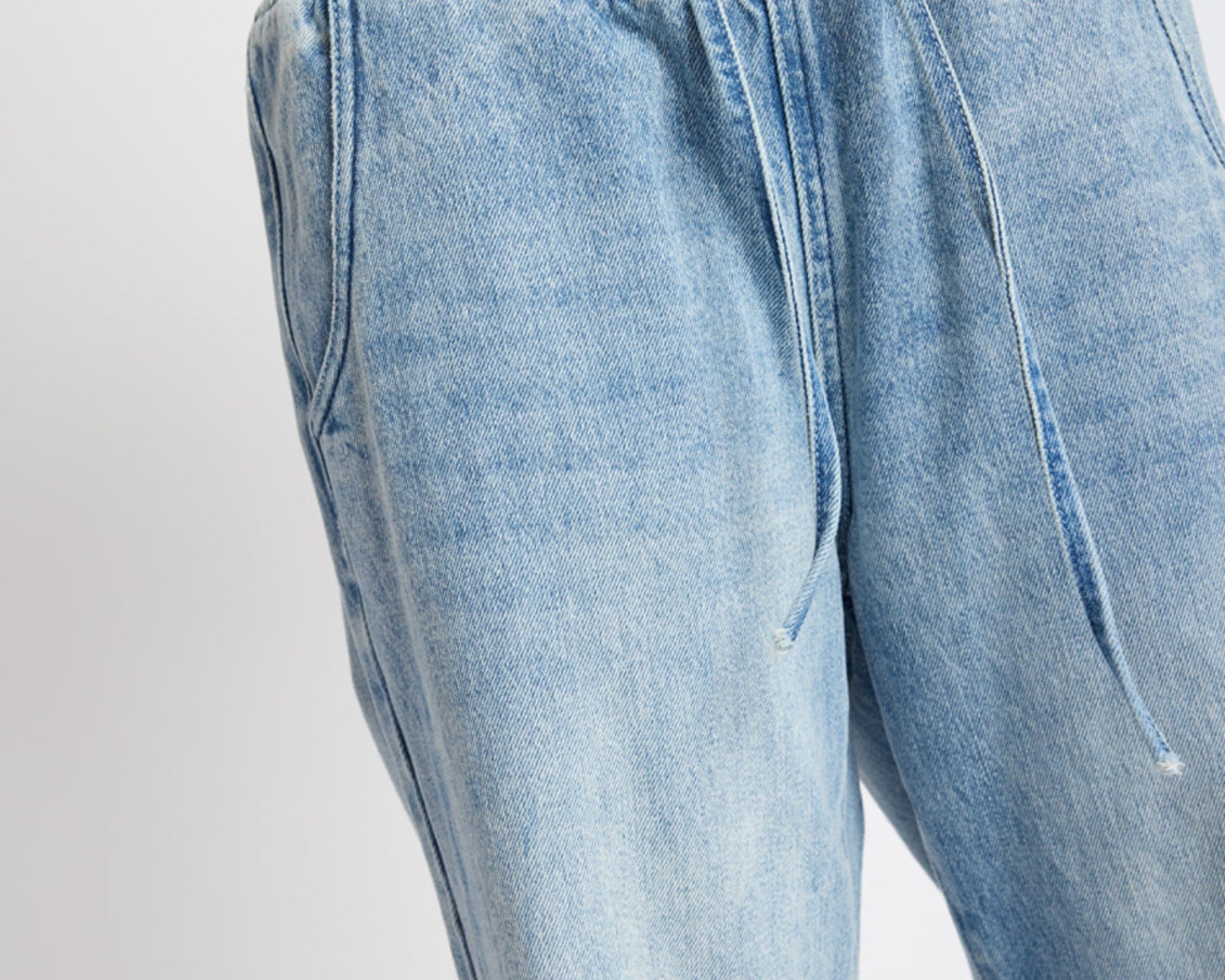 Roadhouse Wide Leg Drawstring Denim Jeans - Salty Dog