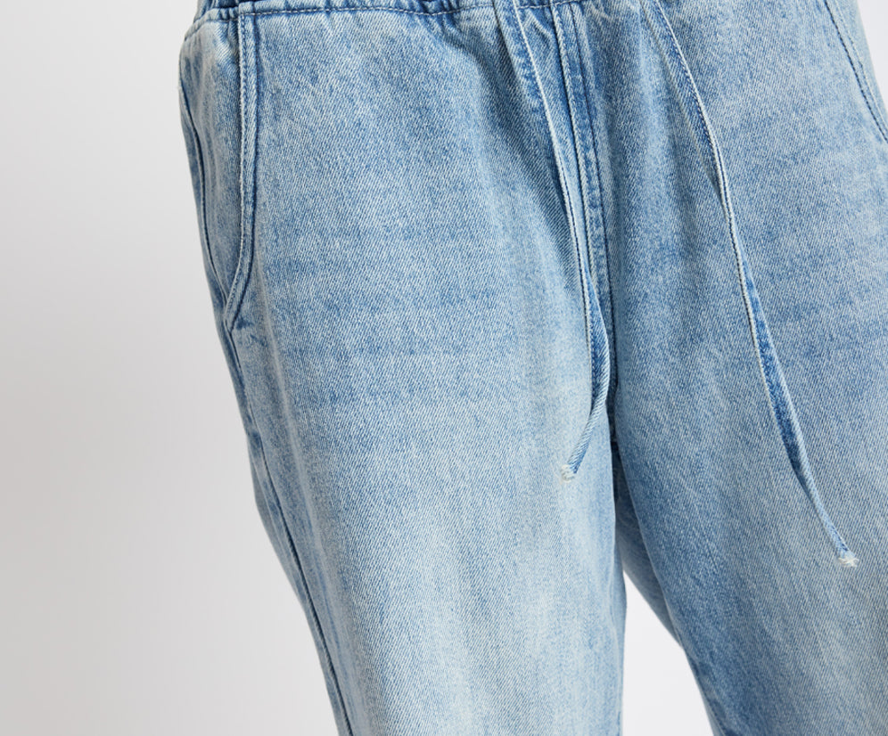 Roadhouse Wide Leg Drawstring Denim Jeans - Salty Dog