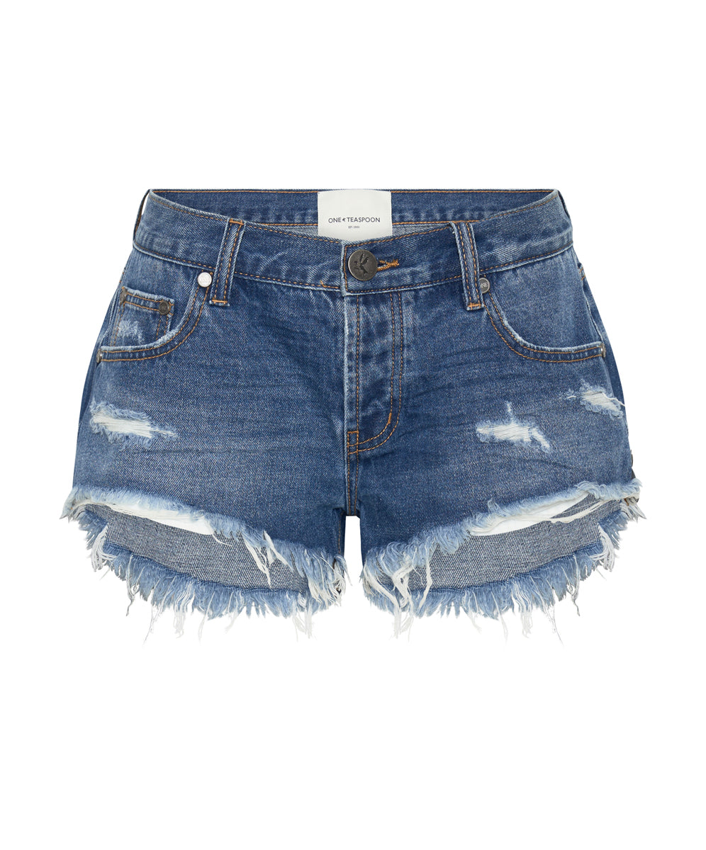 Products BAY BLUE BONITAS LOW WAIST DENIM SHORTS