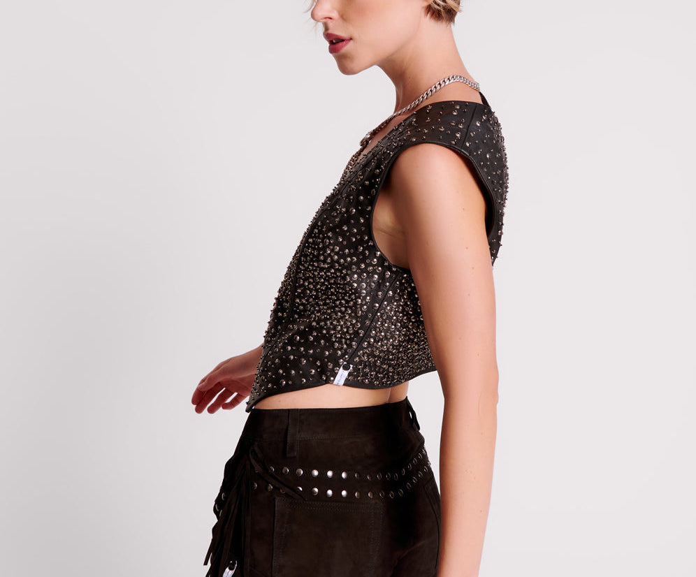 Gothic Rodeo Fringed Low Waist Bandits Suede Shorts - Gothic Rodeo