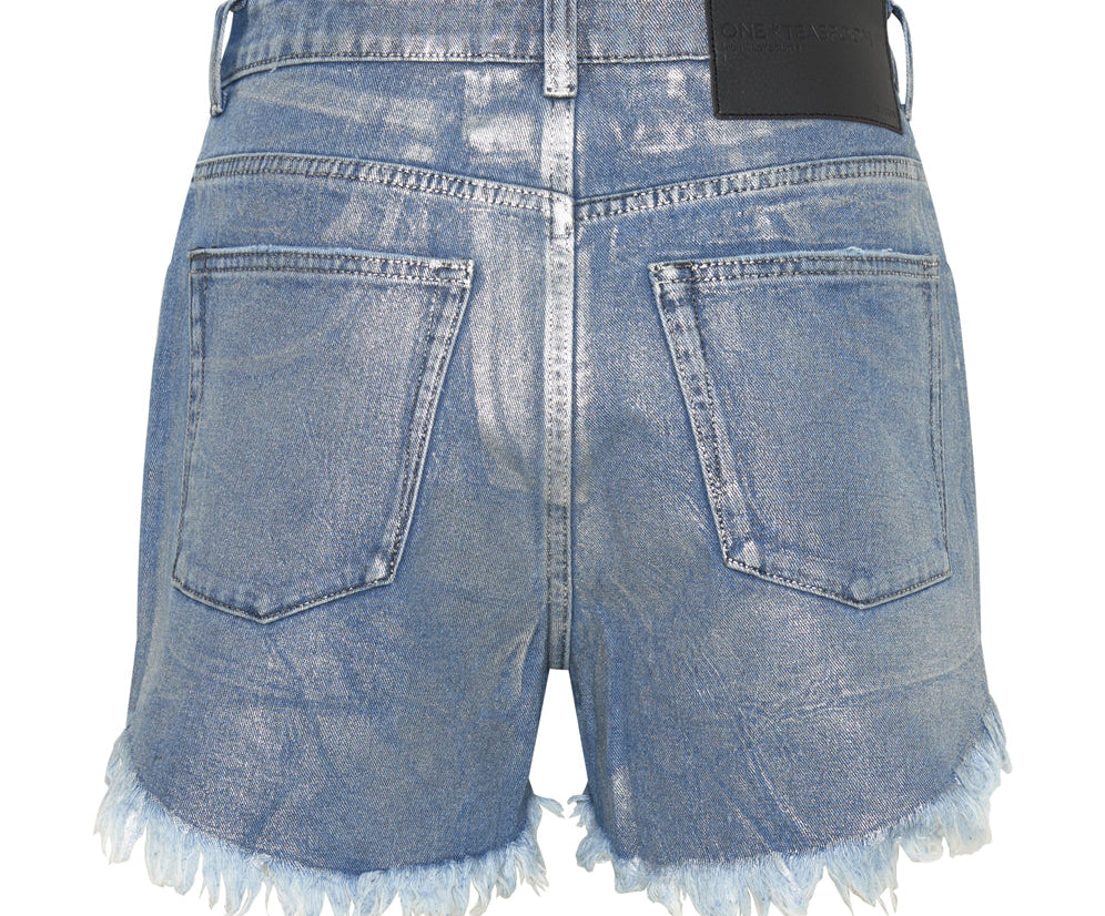 Bonitas High Waist Denim Shorts - Metal Blue