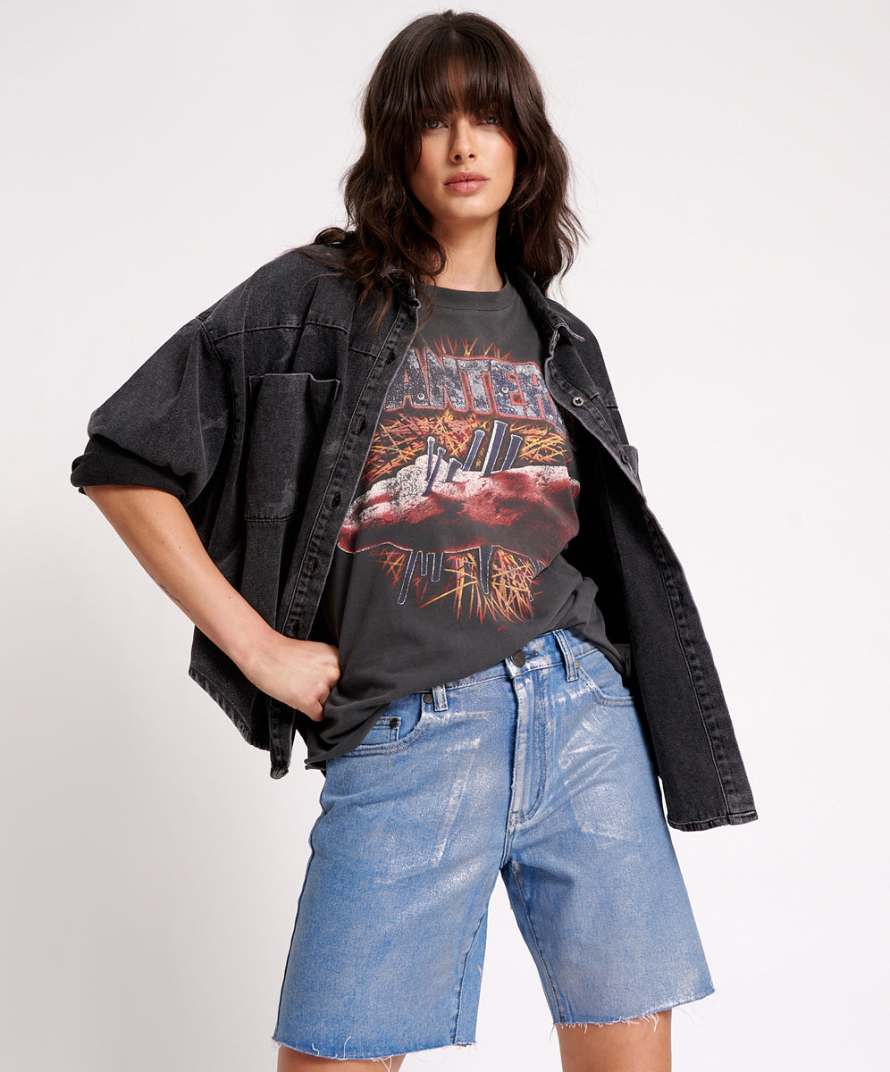 Products BLUE FUTURE JACKSON MID WAIST WIDE LEG SHORT