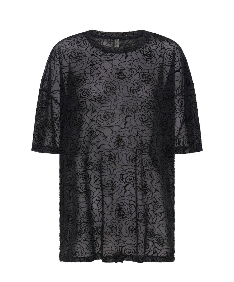 Last Stock POISON ROSE MESH TEE