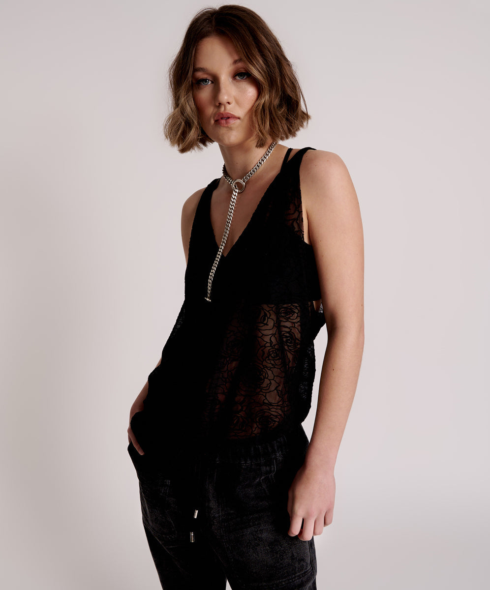 Last Stock POISON ROSE TWISTED TOP