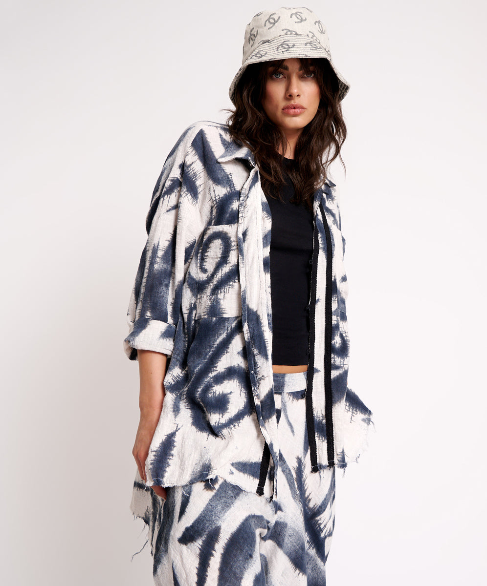 Last Stock RUNAWAY MUSLIN LONGLINE SHIRT