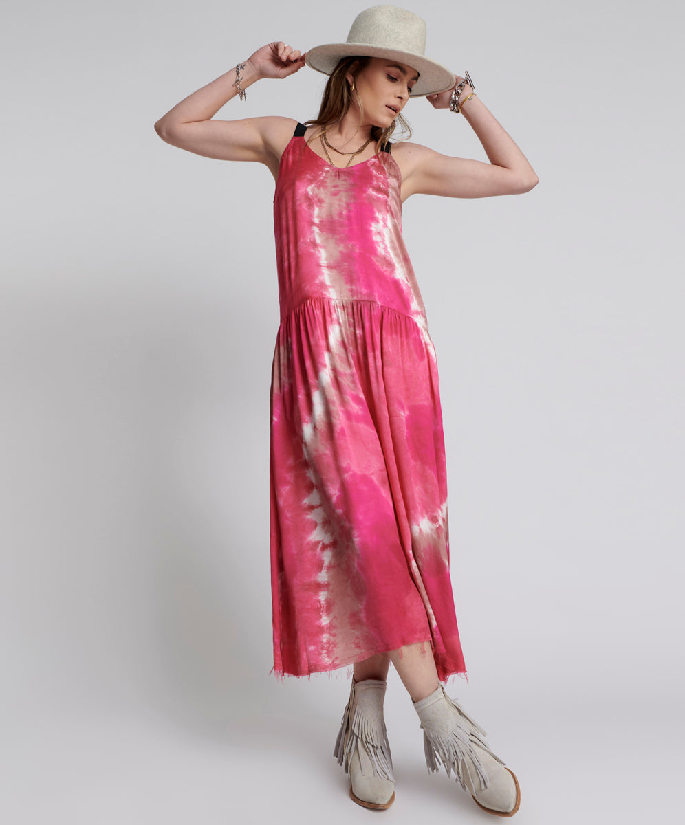 Products SATIN SOLAR FLARE RUNWAY CAMI DRESS