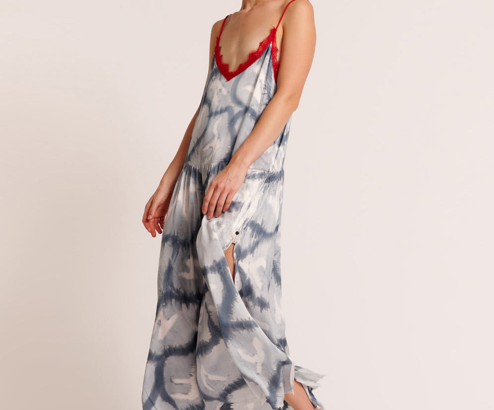 REFLECTION HAND PRINTED HIDEAWAY SLIP DRESS