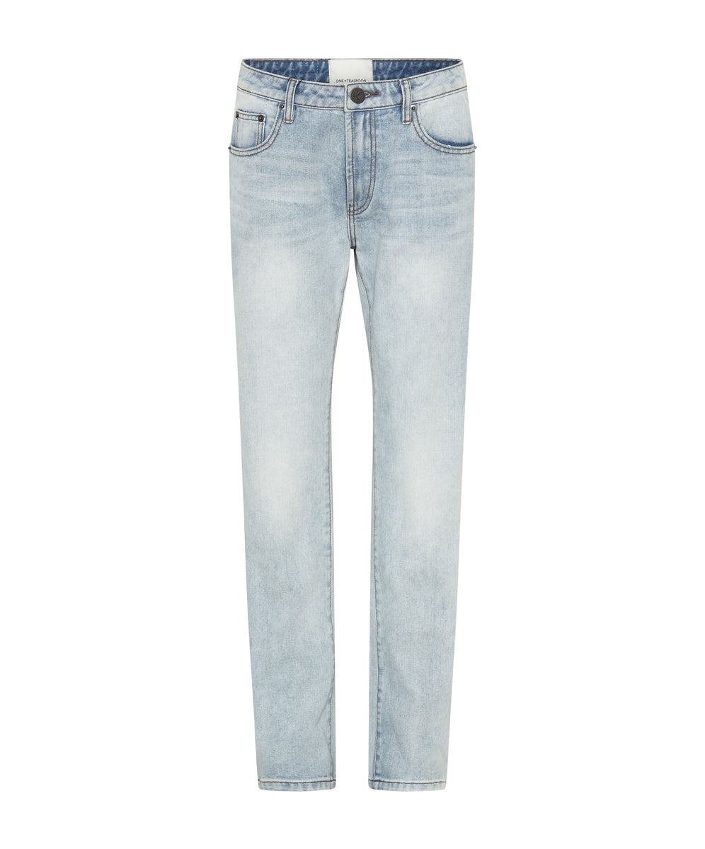 Last Stock Truckers Mid Waist Straight Leg Denim Jeans - Dream