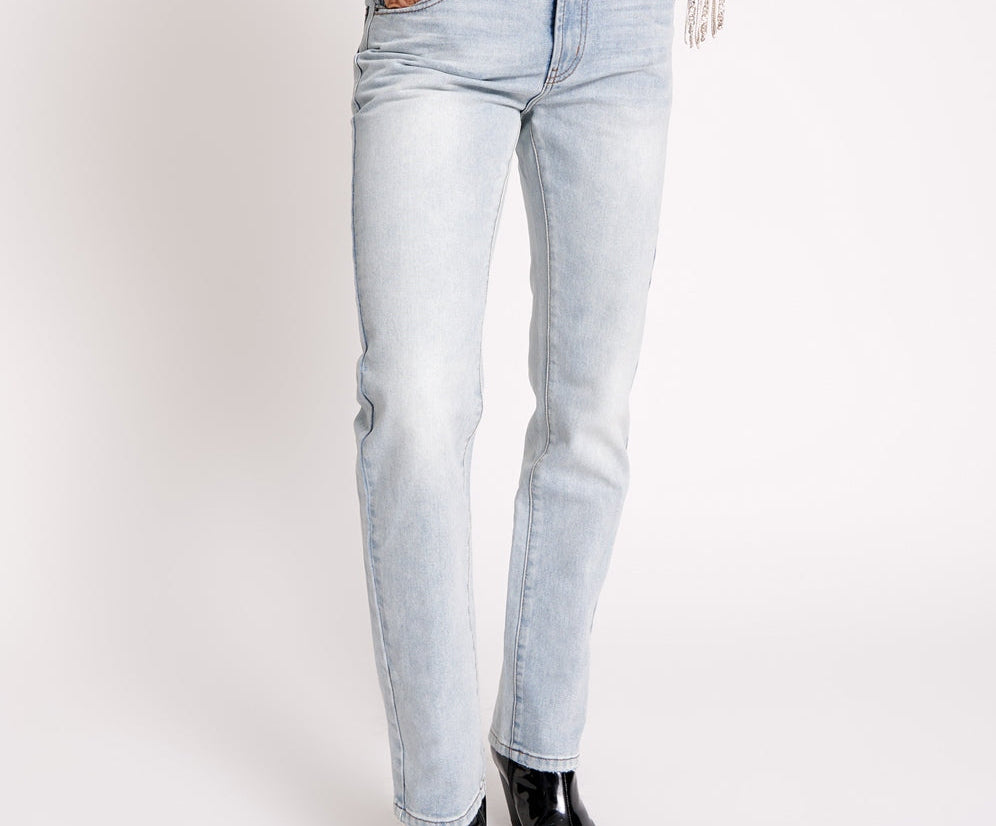 Truckers Mid Waist Straight Leg Denim Jeans - Dream