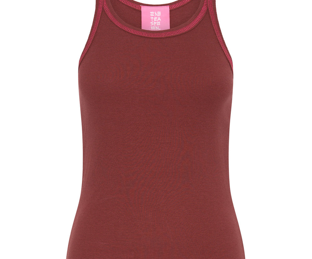 ONE TEASPOON RIB SINGLET RED