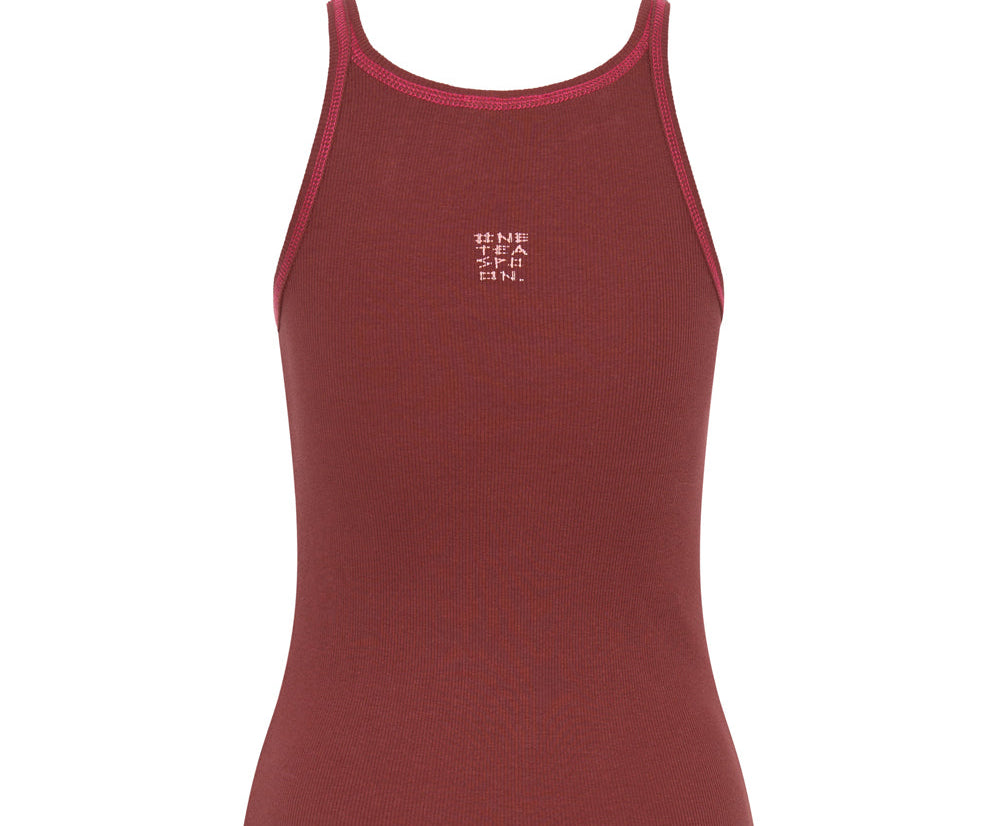 ONE TEASPOON RIB SINGLET RED