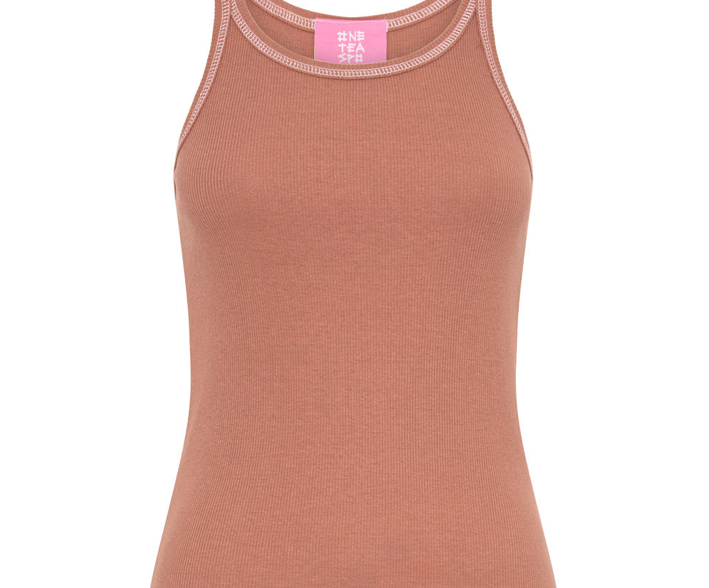 ONE TEASPOON RIB SINGLET BROWN