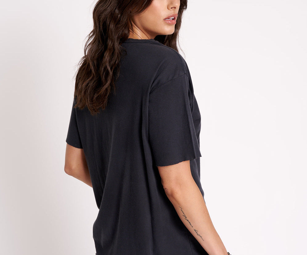 BLACK STONE RIBBED UNISEX TEE