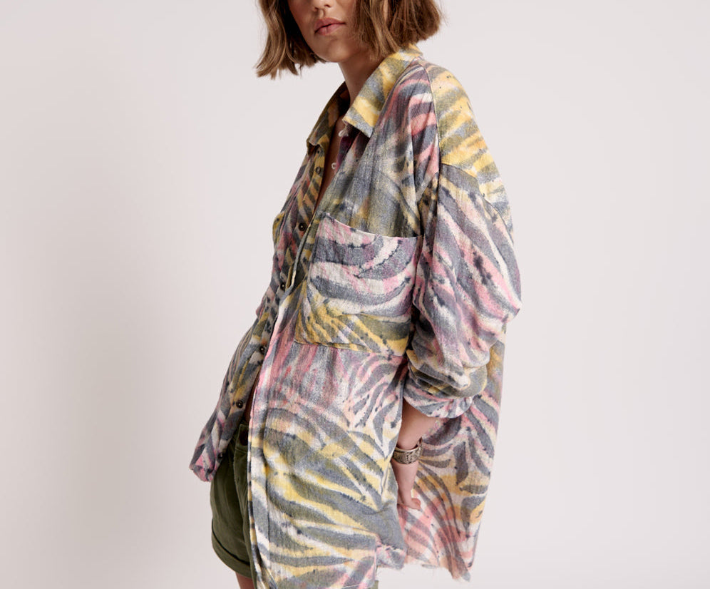 PALM ISLAND MUSLIN LONGLINE SHIRT