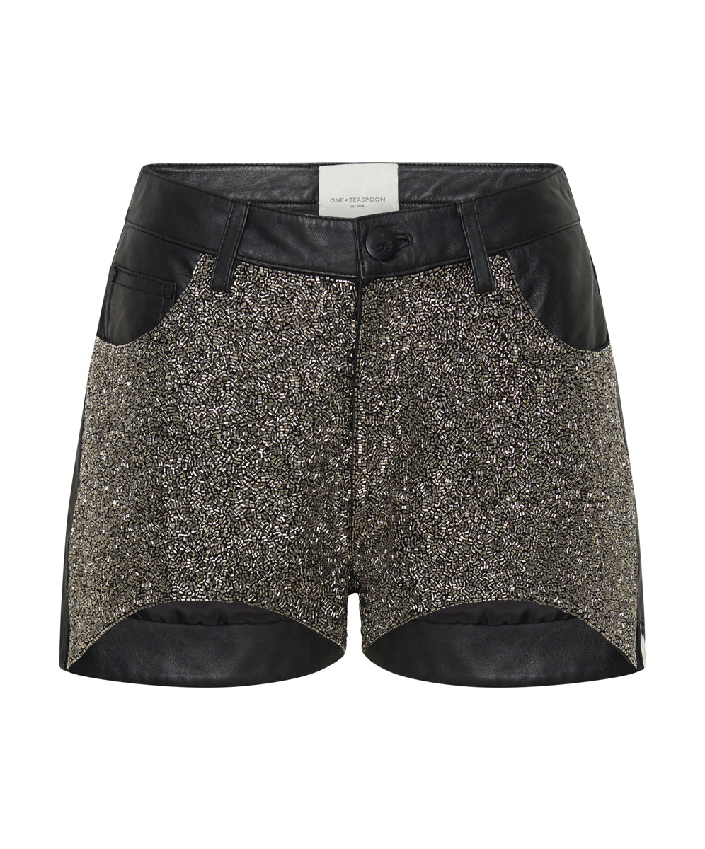 Products CRUSHED CRYSTAL LEATHER LE WOLVES SHORTS