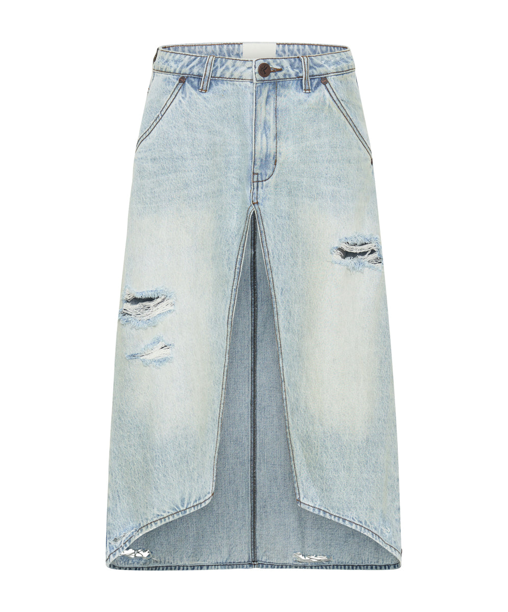 Products KANSAS BLUE MRS CARTER LONG DENIM SKIRT