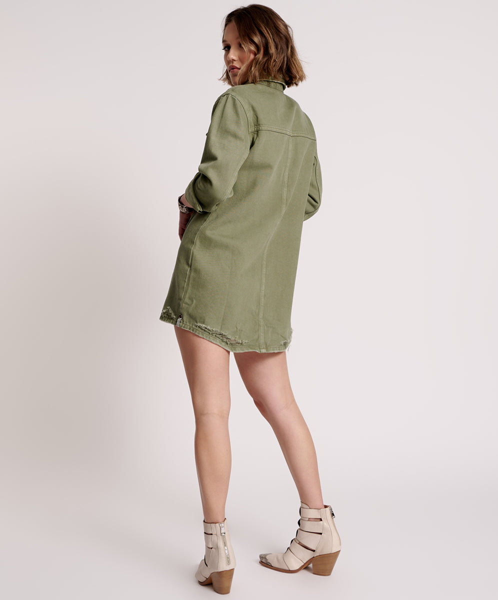Products MILITARY KHAKI TRUCKER SHIRT DRESS