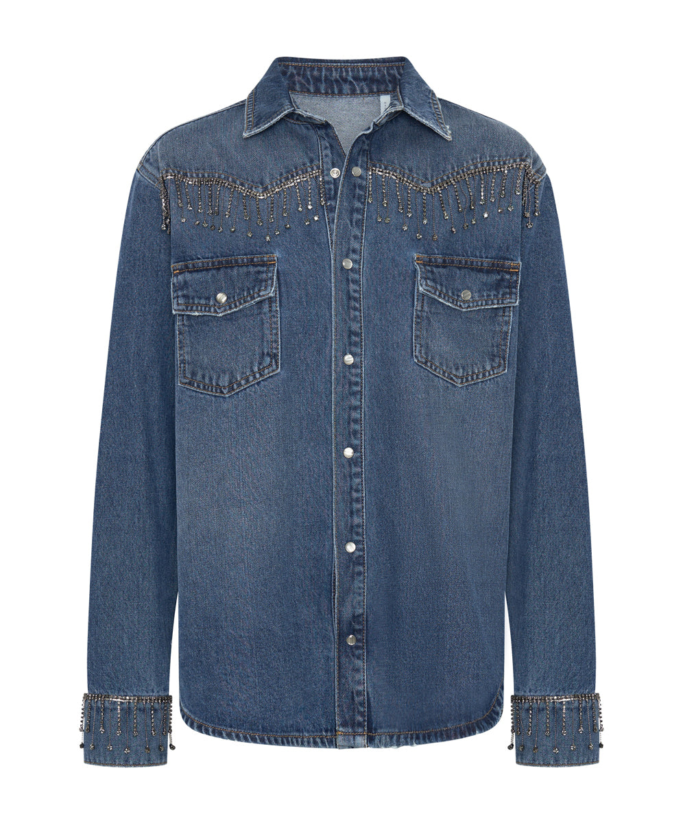 Last Stock Western Denim Shirt - Rosewood
