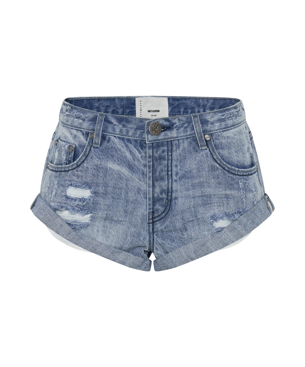 Bandits Low Waist Denim Shorts - Archived Fresh Blue